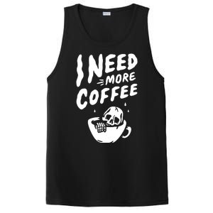 I Need More Coffee Funny Skeleton PosiCharge Competitor Tank