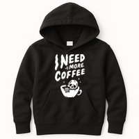 I Need More Coffee Funny Skeleton Kids Hoodie