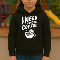 I Need More Coffee Funny Skeleton Kids Hoodie