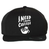 I Need More Coffee Funny Skeleton Wool Snapback Cap