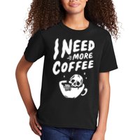 I Need More Coffee Funny Skeleton Kids T-Shirt