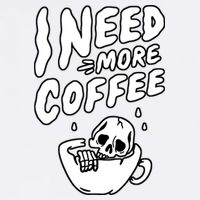 I Need More Coffee Funny Skeleton Garment-Dyed Sweatshirt
