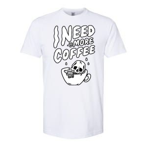 I Need More Coffee Funny Skeleton Softstyle CVC T-Shirt