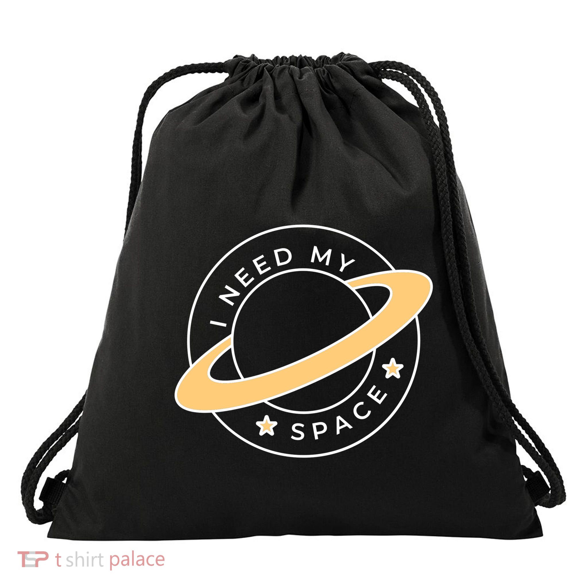 I Need My Space Planet Drawstring Bag