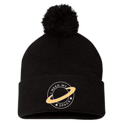 I Need My Space Planet Pom Pom 12in Knit Beanie