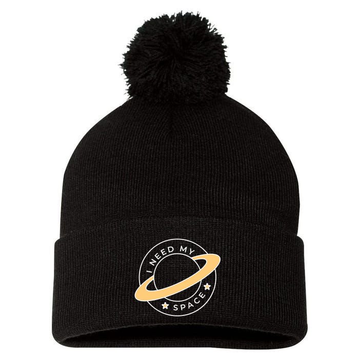 I Need My Space Planet Pom Pom 12in Knit Beanie