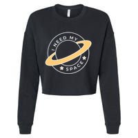 I Need My Space Planet Cropped Pullover Crew