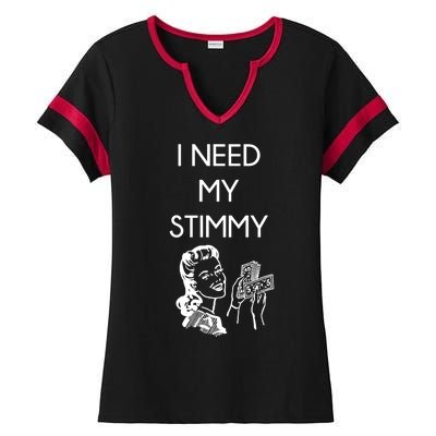 I Need My Stimmy Funny Stimulus Check Ladies Halftime Notch Neck Tee