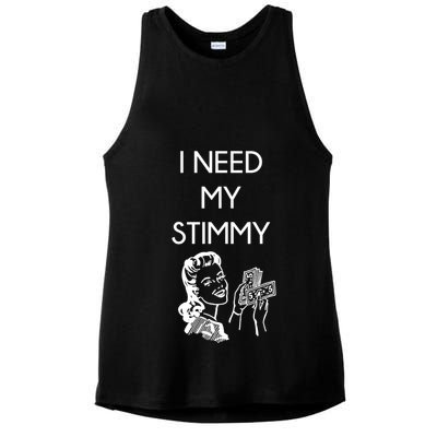 I Need My Stimmy Funny Stimulus Check Ladies PosiCharge Tri-Blend Wicking Tank