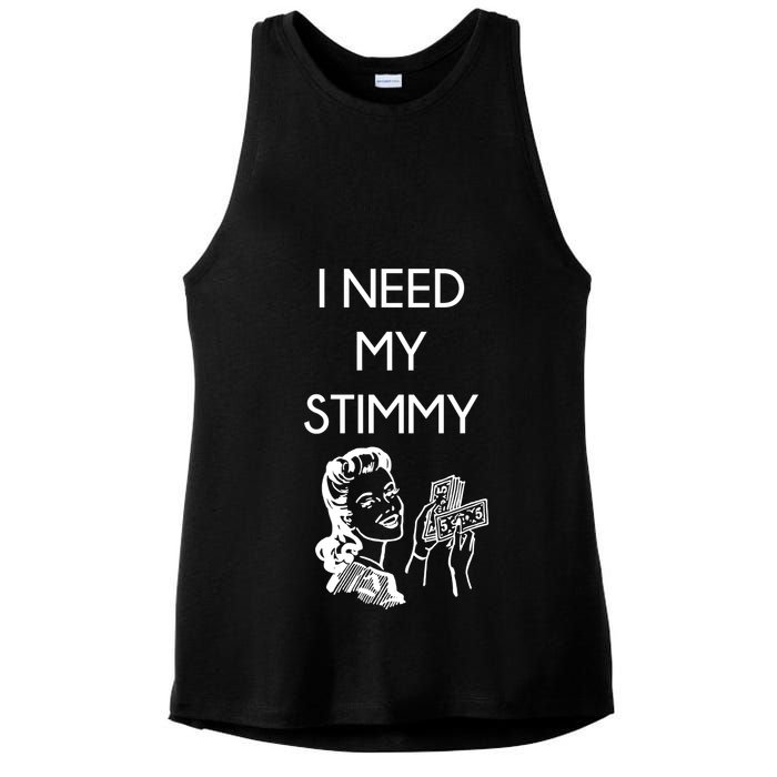 I Need My Stimmy Funny Stimulus Check Ladies PosiCharge Tri-Blend Wicking Tank