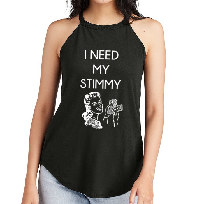 I Need My Stimmy Funny Stimulus Check Women's Perfect Tri Rocker Tank