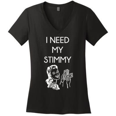 I Need My Stimmy Funny Stimulus Check Women's V-Neck T-Shirt
