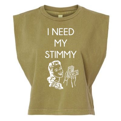 I Need My Stimmy Funny Stimulus Check Garment-Dyed Women's Muscle Tee