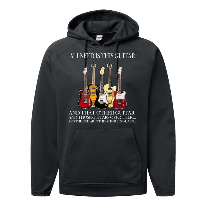 I Need My Ukulele Guitars Performance Fleece Hoodie