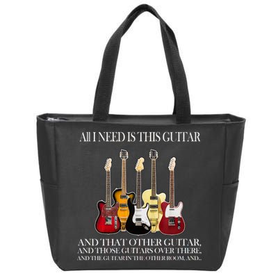 I Need My Ukulele Guitars Zip Tote Bag