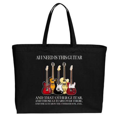 I Need My Ukulele Guitars Cotton Canvas Jumbo Tote