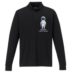 I Need Space Performance Long Sleeve Polo