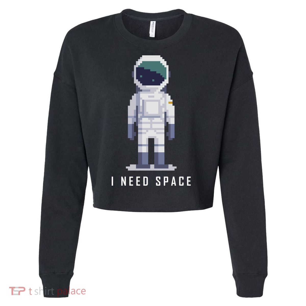 I Need Space Cropped Pullover Crew