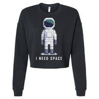 I Need Space Cropped Pullover Crew