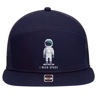 I Need Space 7 Panel Mesh Trucker Snapback Hat