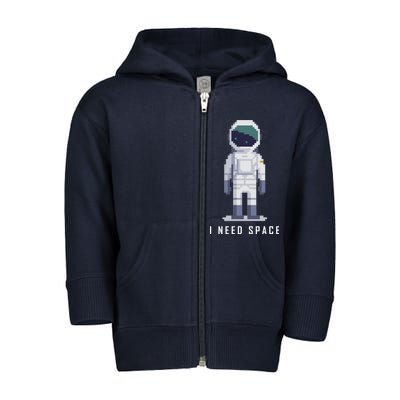 I Need Space Toddler Zip Fleece Hoodie