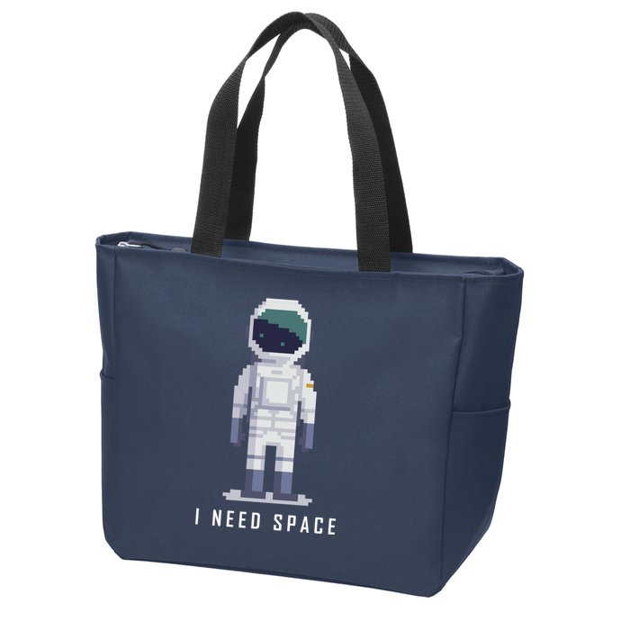 I Need Space Zip Tote Bag