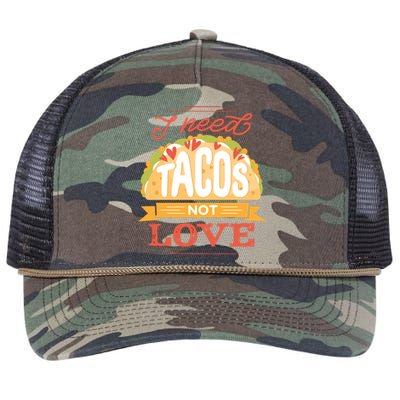 I Need Tacos Not love Retro Rope Trucker Hat Cap