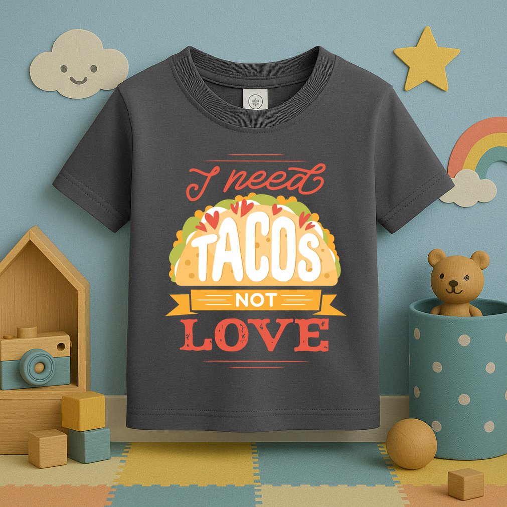 I Need Tacos Not love Toddler T-Shirt