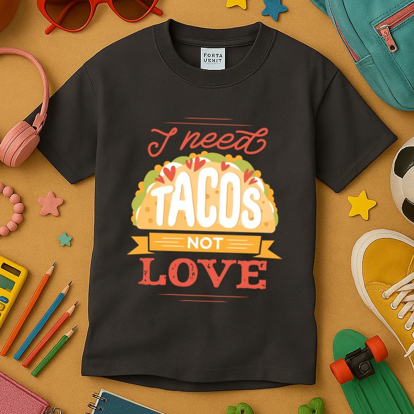 I Need Tacos Not love Kids T-Shirt