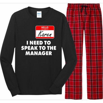 I Need To Speak To The Manager Karen Costume Long Sleeve Pajama Set