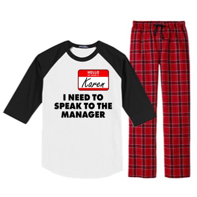 I Need To Speak To The Manager Karen Costume Raglan Sleeve Pajama Set