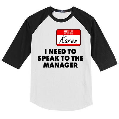 I Need To Speak To The Manager Karen Costume Kids Colorblock Raglan Jersey