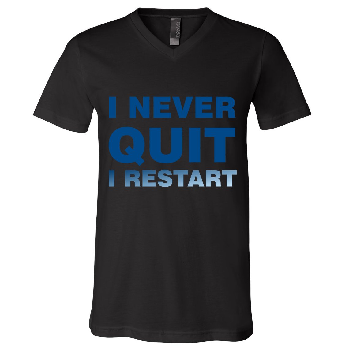 I Never Quit I Restart Gamer V-Neck T-Shirt