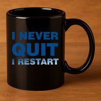 I Never Quit I Restart Gamer 11oz C Handle Ceramic Mug