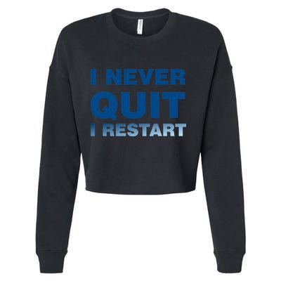 I Never Quit I Restart Gamer Cropped Pullover Crew