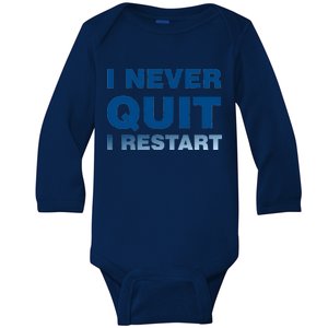 I Never Quit I Restart Gamer Baby Long Sleeve Bodysuit