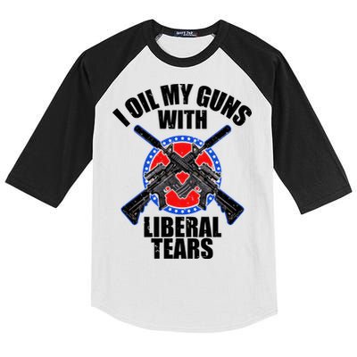 I Oil My Guns With Liberal tears Kids Colorblock Raglan Jersey