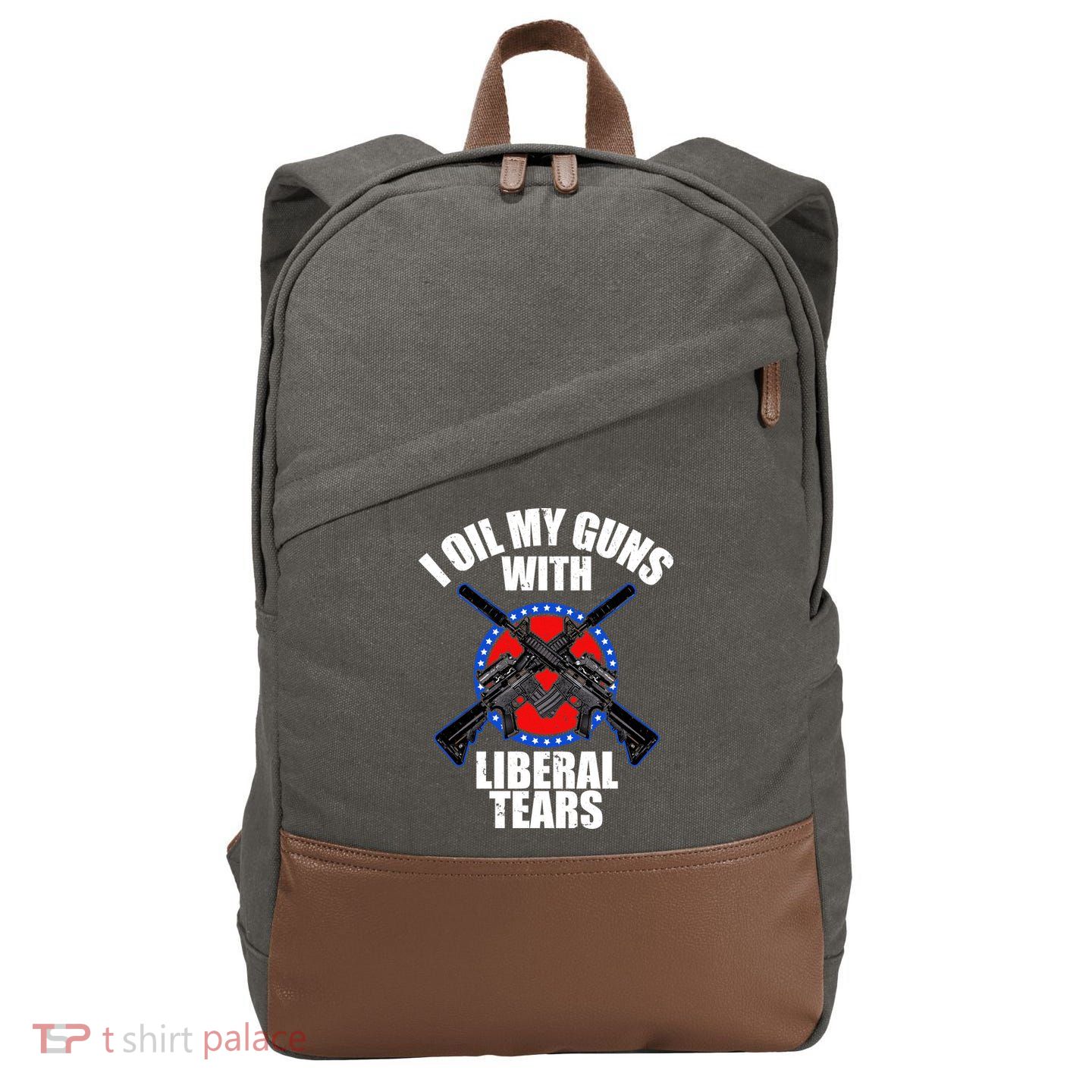 I Oil My Guns With Liberal tears Cotton Canvas Backpack