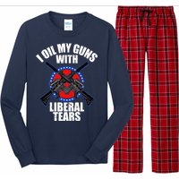 I Oil My Guns With Liberal tears Long Sleeve Pajama Set