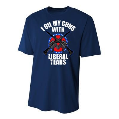 I Oil My Guns With Liberal tears Youth Performance Sprint T-Shirt