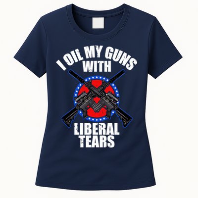 I Oil My Guns With Liberal tears Womens T-Shirt