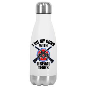 I Oil My Guns With Liberal tears Stainless Steel Insulated Water Bottle