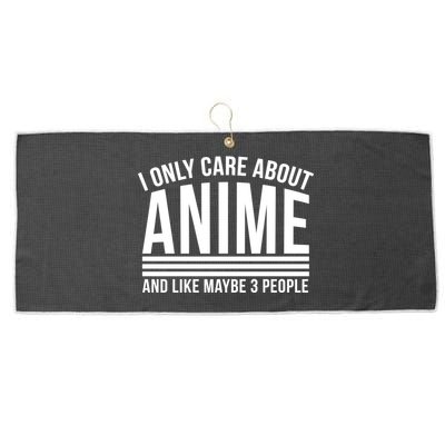 I Only Care About Anime And Like Maybe 3 People Large Microfiber Waffle Golf Towel