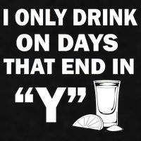 I only Drink On Days That End in Y Ladies PosiCharge Tri-Blend Wicking Tank