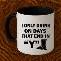 I only Drink On Days That End in Y Mug