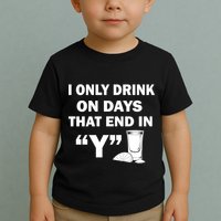 I only Drink On Days That End in Y Toddler T-Shirt