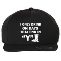 I only Drink On Days That End in Y Wool Snapback Cap