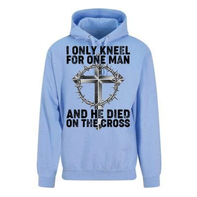 I Only Kneel For One Man And He Died On The Cross Unisex Surf Hoodie