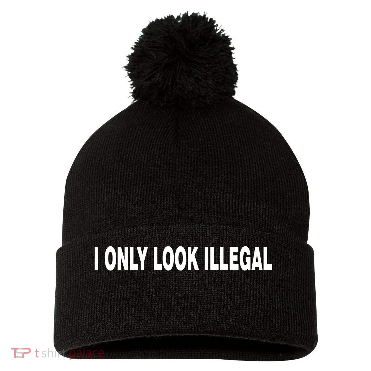 I Only Look Illegal Pom Pom 12in Knit Beanie