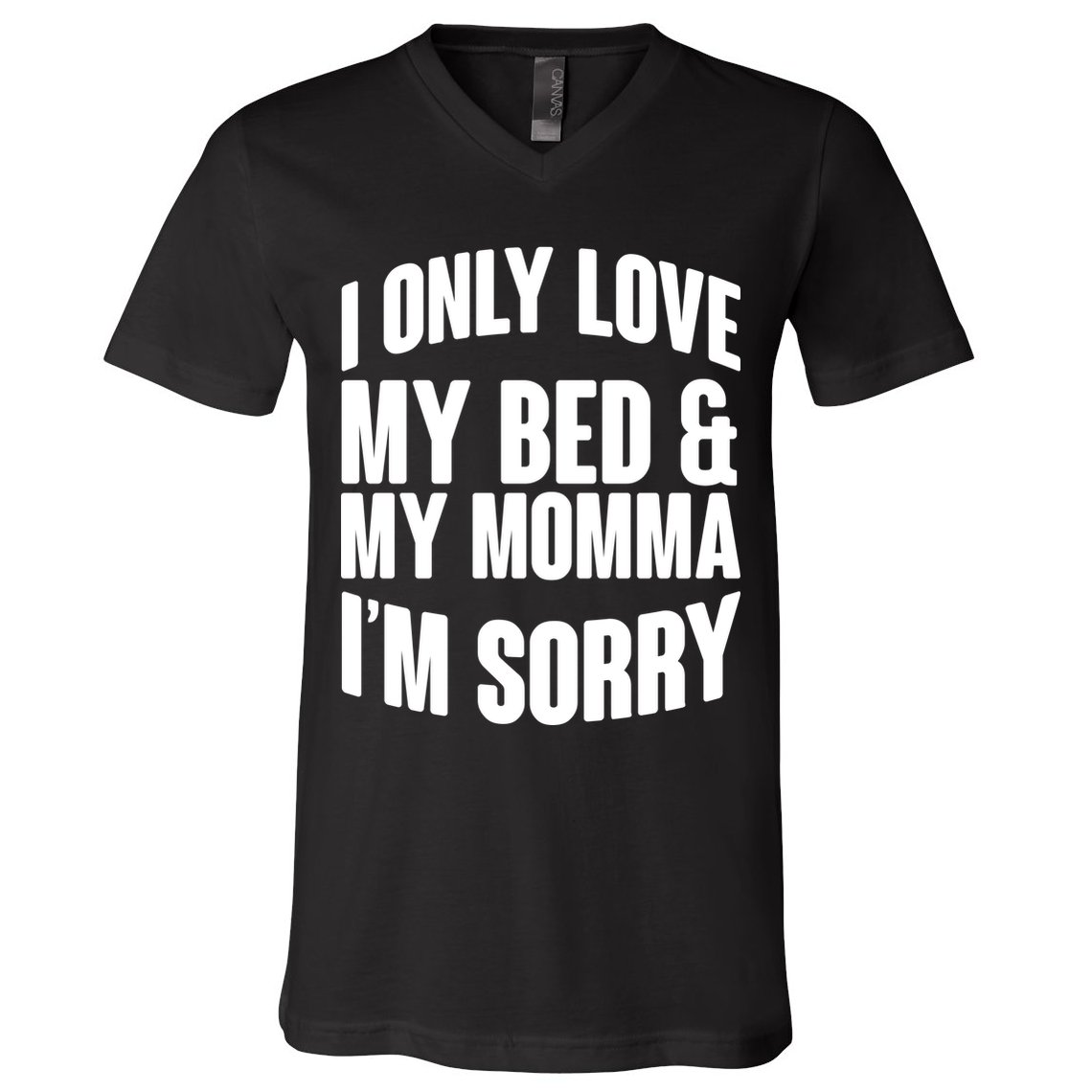 I Only Love My Bed & My Momma V-Neck T-Shirt